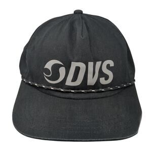 DVS 5 Panel Cap Black One Size Adjustable Strap Outdoor Rope Cotton